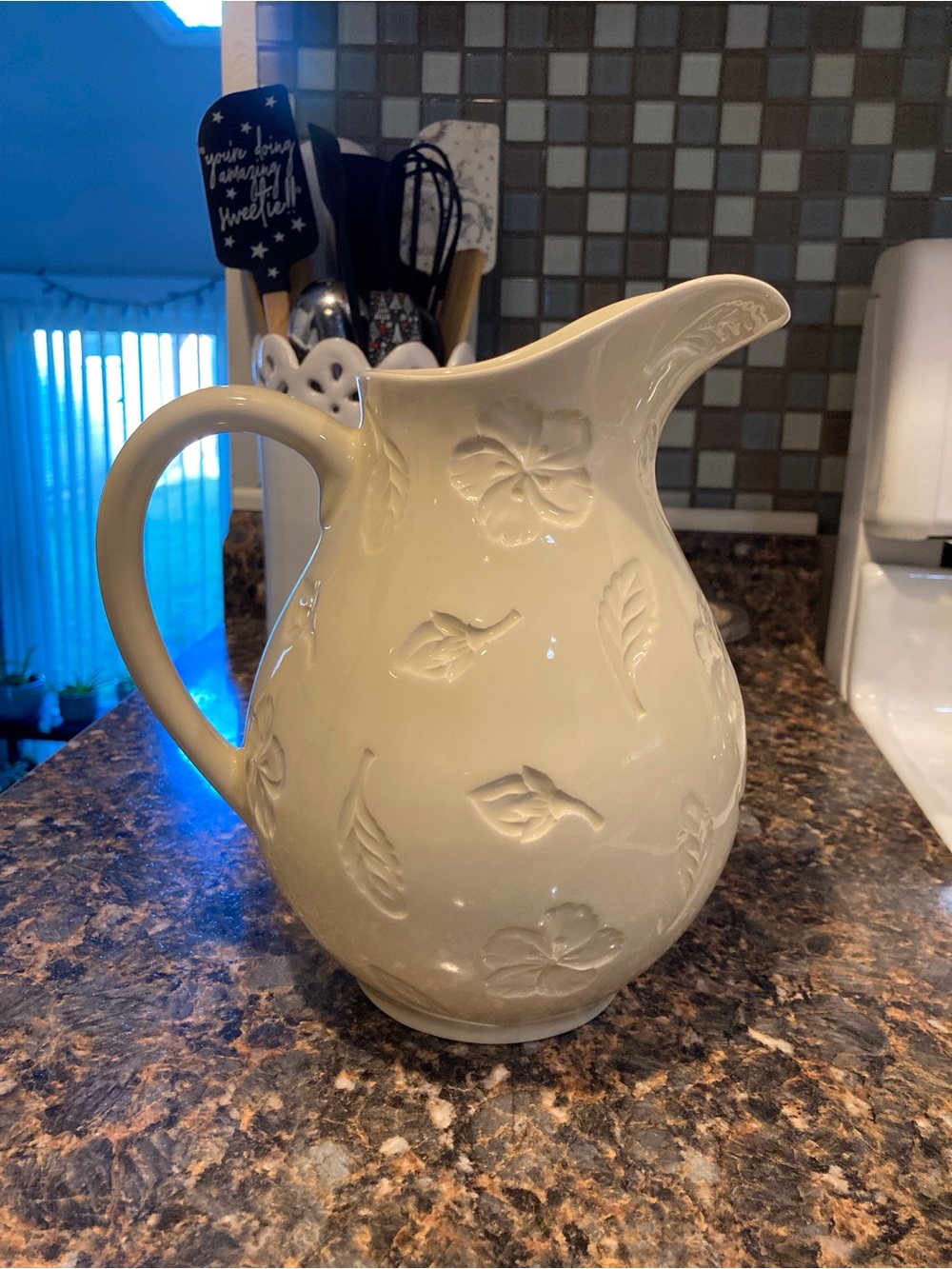 Cost Plus World Market Butter color Ceramic Pitcher